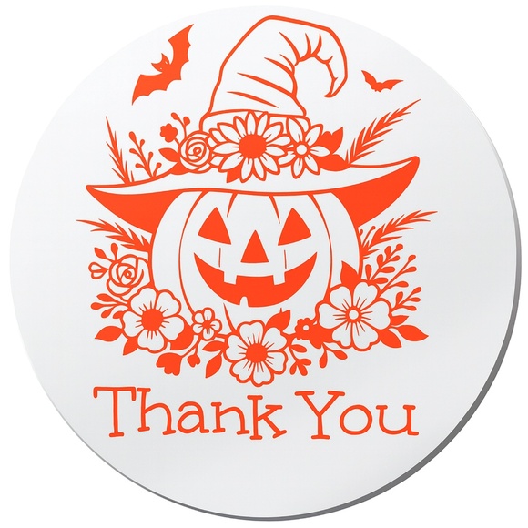 STICKERAFT Other - Thank You Stickers – Pumpkin Witch Hat Halloween Labels for Poshmark